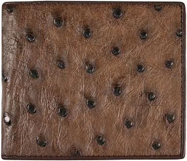 Brown Ostrich Leather Bifold Purse(Out of stock)