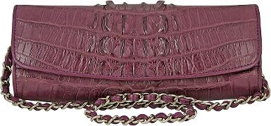 Violet Genuine Crocodile Leather Clutch Bag